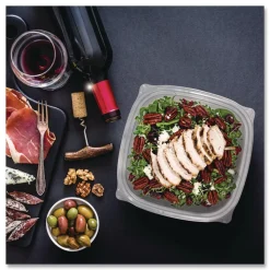 Dart 5 in. x 5 in. x 1.99 in. 24 oz. Plastic Bowls - Square Clear (252/Carton)