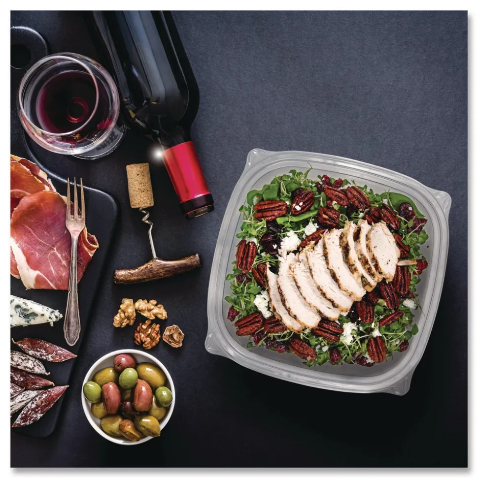 Dart 5 in. x 5 in. x 1.99 in. 24 oz. Plastic Bowls - Square Clear (252/Carton)