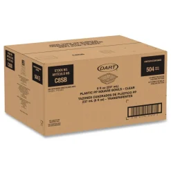 Dart 8.5 in. x 8.5 in. x 1.51 in. 8 oz. Square Plastic Bowls - Clear (504/Carton)