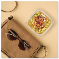 Dart 8.5 in. x 8.5 in. x 1.51 in. 8 oz. Square Plastic Bowls - Clear (504/Carton)