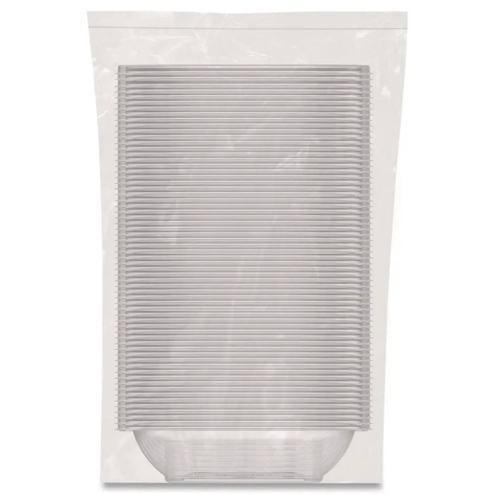 Dart 5 in. x 5 in. x 1.49 in. 32 oz. Plastic Bowls - Square Clear (252/Carton)