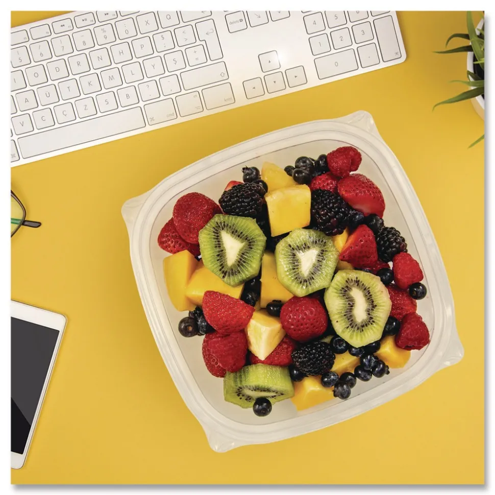 Dart 5 in. x 5 in. x 1.49 in. 32 oz. Plastic Bowls - Square Clear (252/Carton)