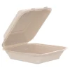 Dart 8.65 in. x 7.94 in. x 2.98 in. ProPlanet Seal Compostable Molded Fiber Hinged Trays - Natural (200/Carton)