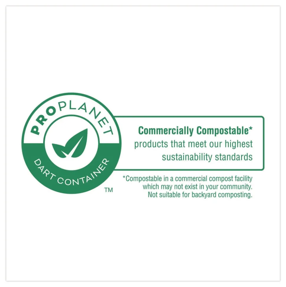 Dart 6.41 in. x 9.22 in. x 3 in. ProPlanet Seal Compostable Molded Fiber Hinged Trays - Natural (200/Carton)