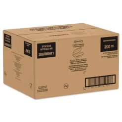 Dart 6.41 in. x 9.22 in. x 3 in. ProPlanet Seal Compostable Molded Fiber Hinged Trays - Natural (200/Carton)