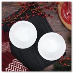 Dart 10 oz. - 12 oz. Quiet Classic Laminated Foam Dinnerware Bowls - White (1000/Carton)