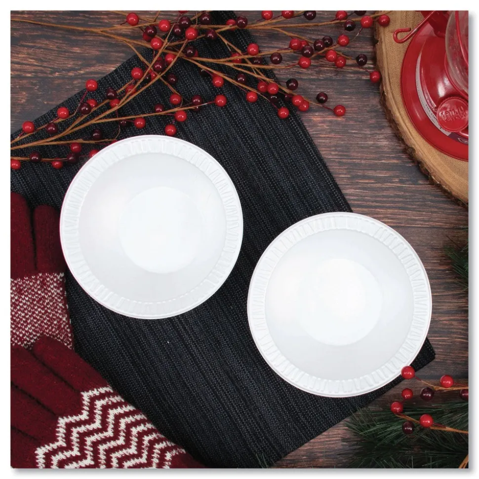 Dart 10 oz. - 12 oz. Quiet Classic Laminated Foam Dinnerware Bowls - White (1000/Carton)
