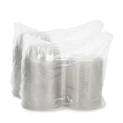 Dart 64 oz. 8.9 in. Diameter x 4 in. Plastic Tamper-Resistant Tamper-Evident Bowls with Dome Lid - Clear (100/Carton)