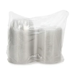 Dart 64 oz. 8.9 in. Diameter x 4 in. Plastic Tamper-Resistant Tamper-Evident Bowls with Dome Lid - Clear (100/Carton)