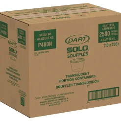 Dart 4 oz. Polystyrene Portion Cups - Translucent (2500/Carton)