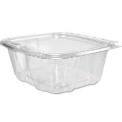 Dart CH32DEF ClearPac SafeSeal 32 oz. Tamper-Resistant/Evident Flat-Lid Containers - Clear (100/Bag, 2 Bags/Carton)