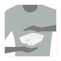 Dart C68NT2 ClearPac 6.2 in. x 6.2 in. x 1.6 in. 3.3 oz. 2-Compartments Plastic Nacho Tray - Large Clear (500/Carton)