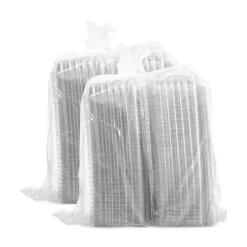 Dart C89PST1 ClearSeal 8.31 in. x 8.31 in. x 2 in. Hinged-Lid Plastic Containers - Clear (250/Carton)