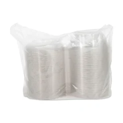 Dart CTR48BD 48 oz. 8.9 in. Diameter x 3.4 in. Height Tamper-Resistant/Evident Plastic Bowls with Dome Lid - Clear (100/Carton)