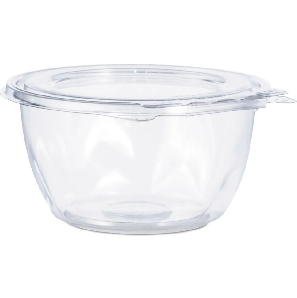 Dart CTR16BF 5.5 in. x 2.7 in. 16 oz. Tamper-Evident Flat-Lid Bowls - Clear (240/Carton)