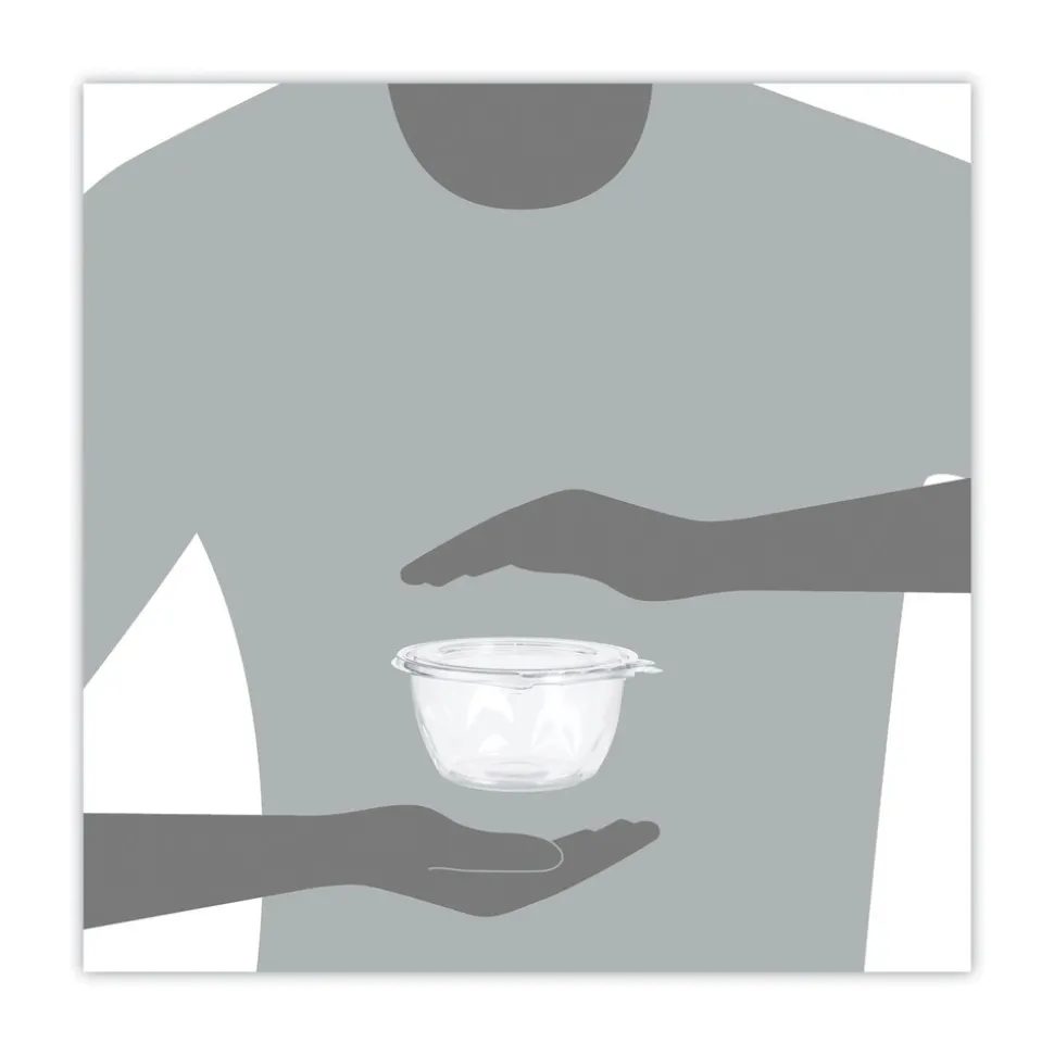 Dart CTR16BF 5.5 in. x 2.7 in. 16 oz. Tamper-Evident Flat-Lid Bowls - Clear (240/Carton)