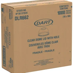 Dart DLR662 16 oz. Plastic Dome-Top Cold Cup Lids - Clear (1000/Carton)