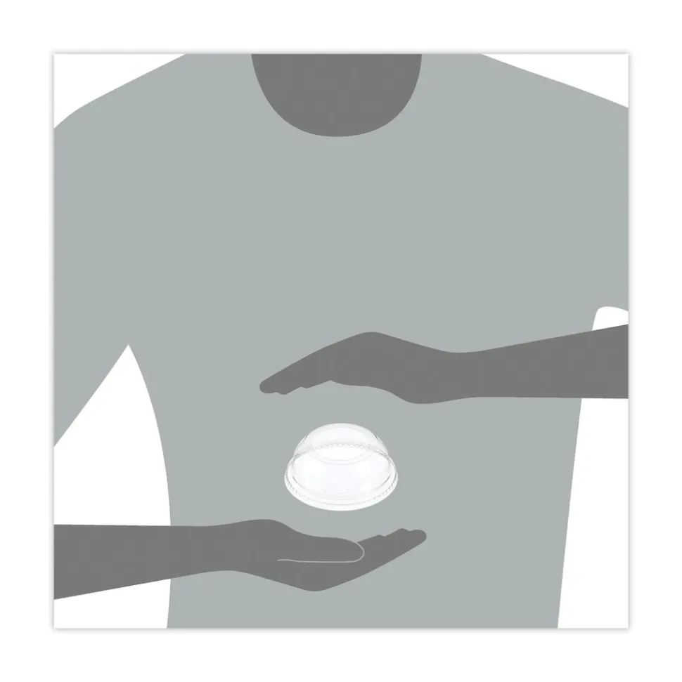 Dart DLW662 1.9 in. Diameter Hole Open-Top Dome Lid Fits 9 oz. To 22 oz. Plastic Cups - Clear (1000/Carton)