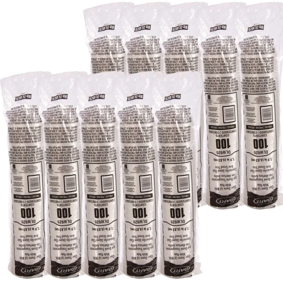 Dart DLW626 Open-Top Dome Lid for 16 oz. to 24 oz. Plastic Cups - Clear (1000/Carton)