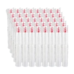 Dart 16J16H 16 oz. Horizon Printed Hot/Cold Foam Drinking Cups - Cranberry/White (1000/Carton)