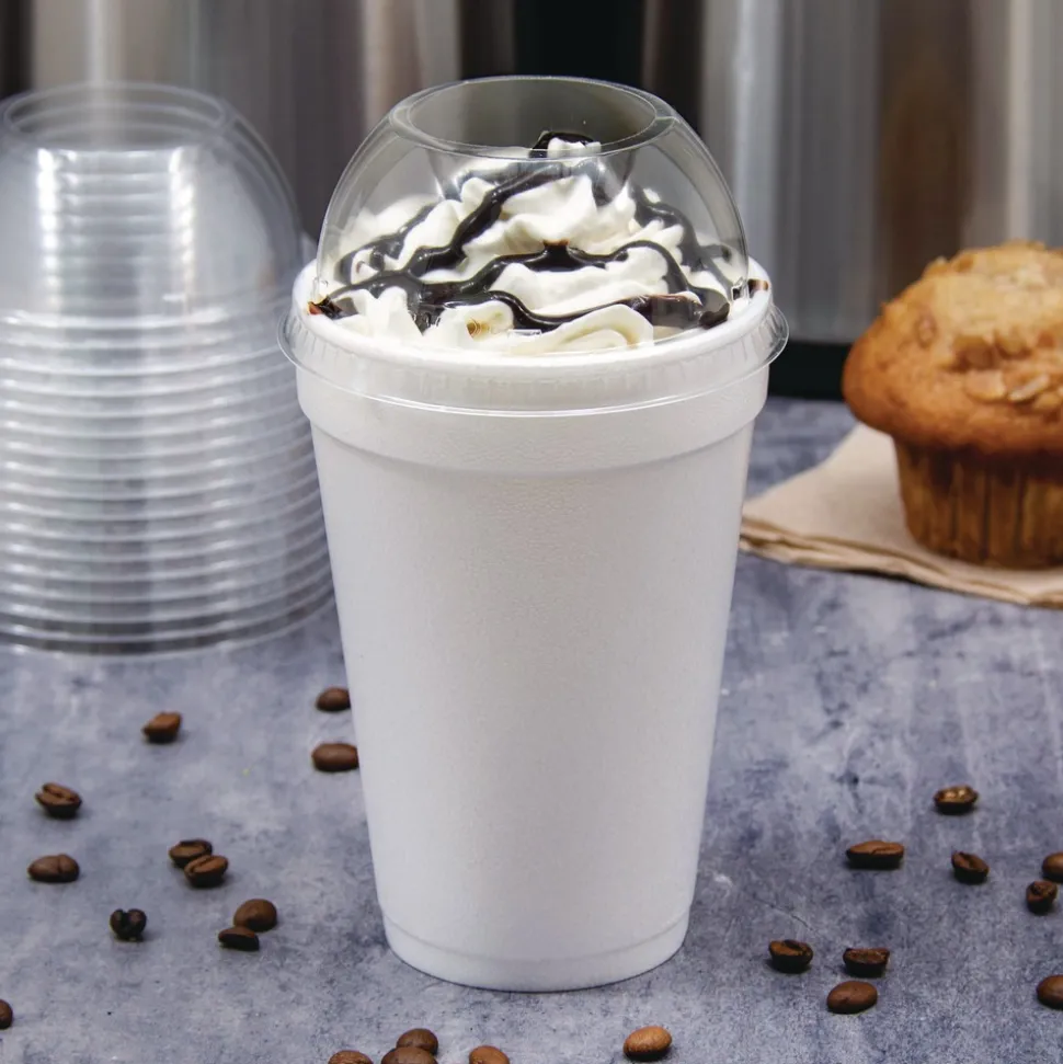 Dart 16LCDHX Dome-Top Sundae/Cold Cup Lids Fits 12 oz. to 24 oz. Cups - Clear (1000/Carton)