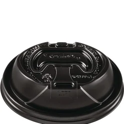 Dart Optima Reclosable Lids for Hot Paper Cups Fits 12 oz. to 24 oz. Hot Paper Cups - Black (1200/Carton)
