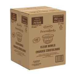 Dart PET64B PET Plastic 64 oz. Bowl - Clear (252/Carton)