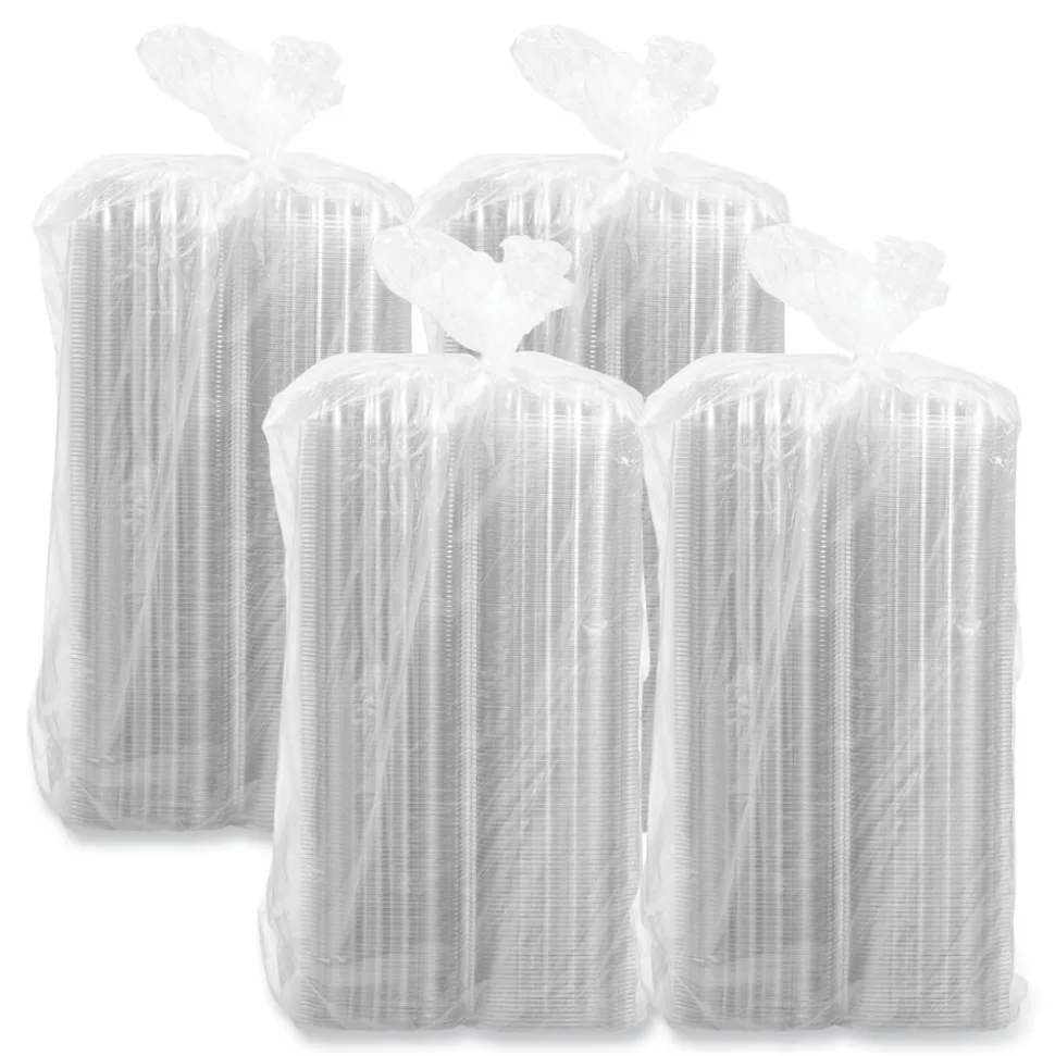 Dart PET57PST1 5.86 in. x 3.11 in. ClearSeal Hinged-Lid Plastic Containers - Clear (500/Carton)