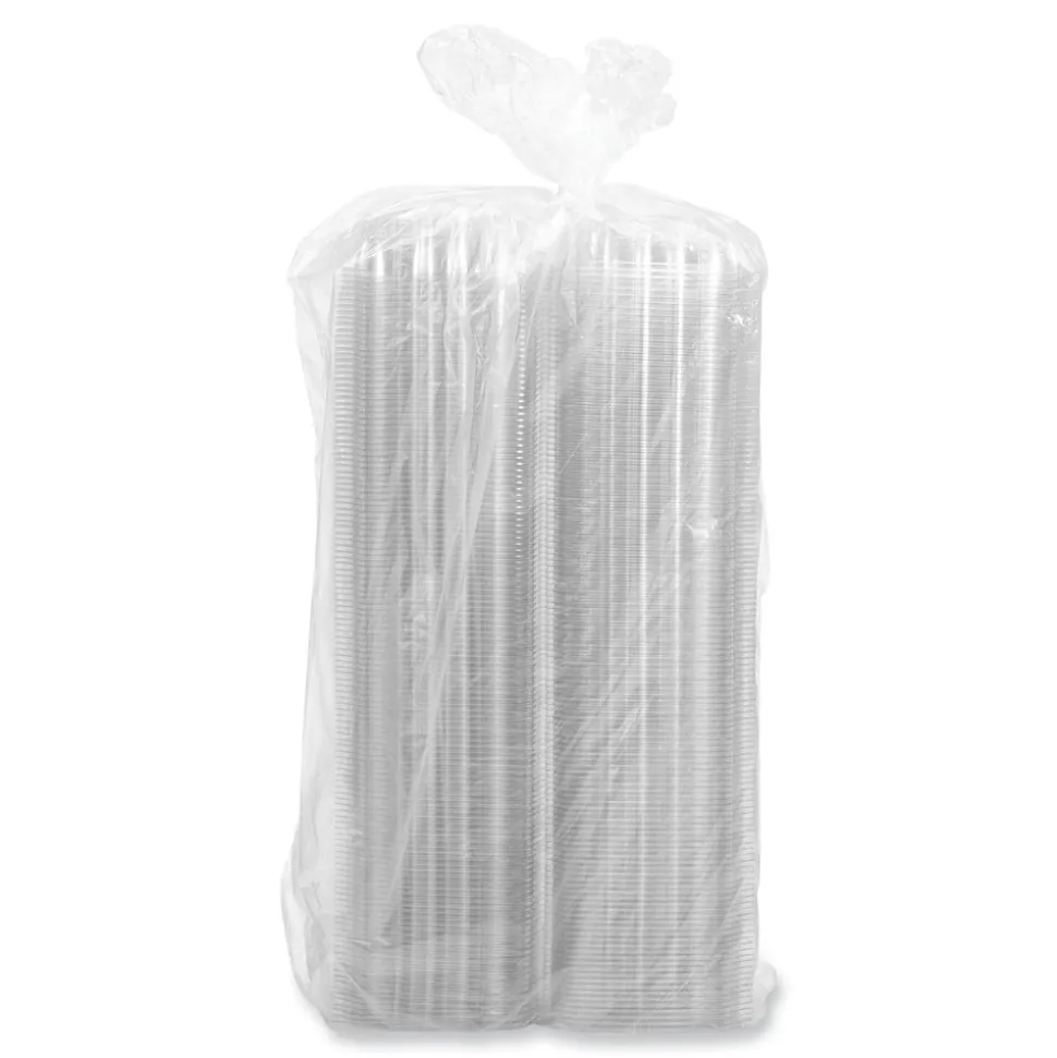 Dart PET57PST1 5.86 in. x 3.11 in. ClearSeal Hinged-Lid Plastic Containers - Clear (500/Carton)