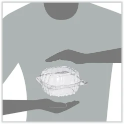 Dart PET57PST1 5.86 in. x 3.11 in. ClearSeal Hinged-Lid Plastic Containers - Clear (500/Carton)