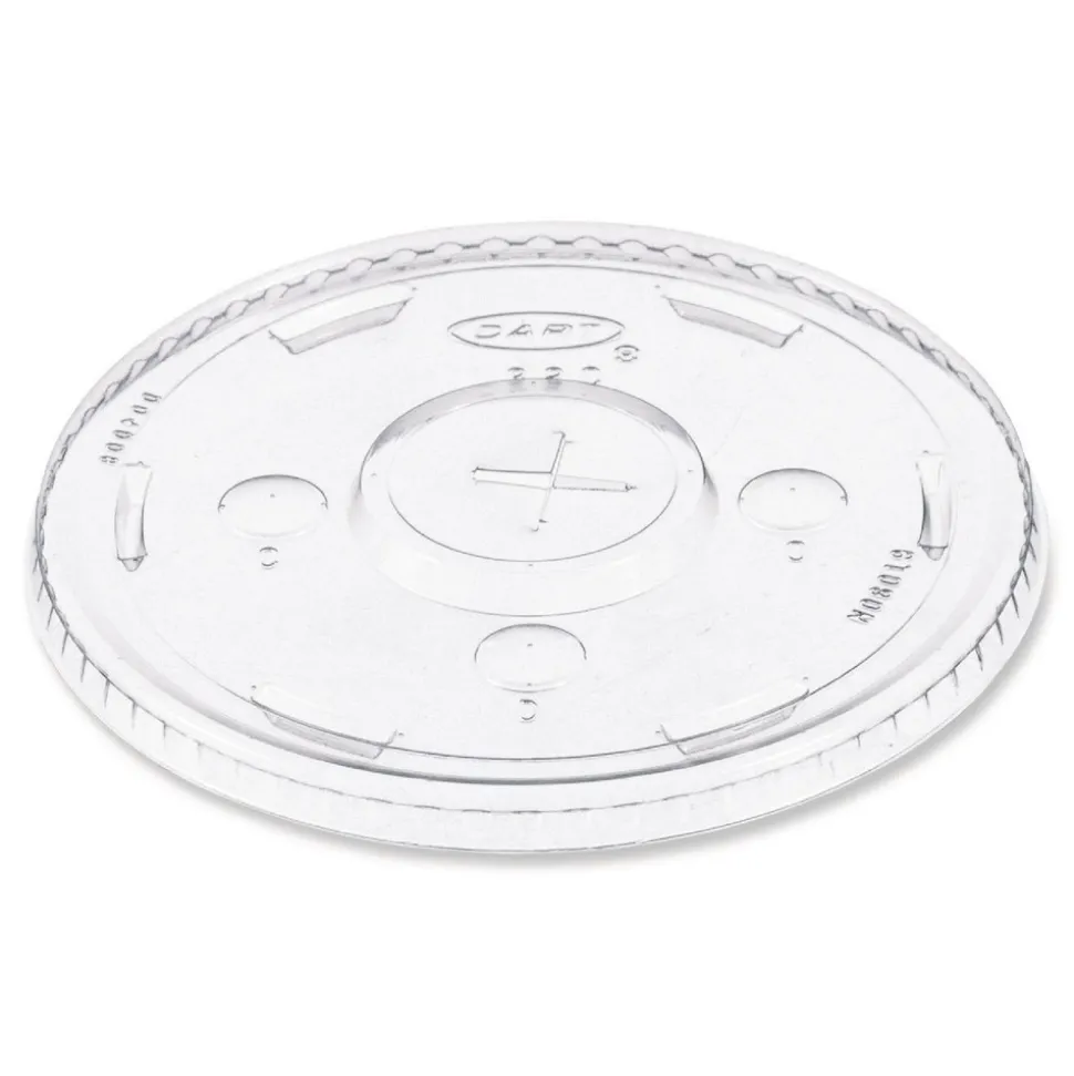 Dart Plastic Straw-Slot Cold Cup Lids Fits 30 oz. to 32 oz. Cold Cups - Clear (1000/Carton)