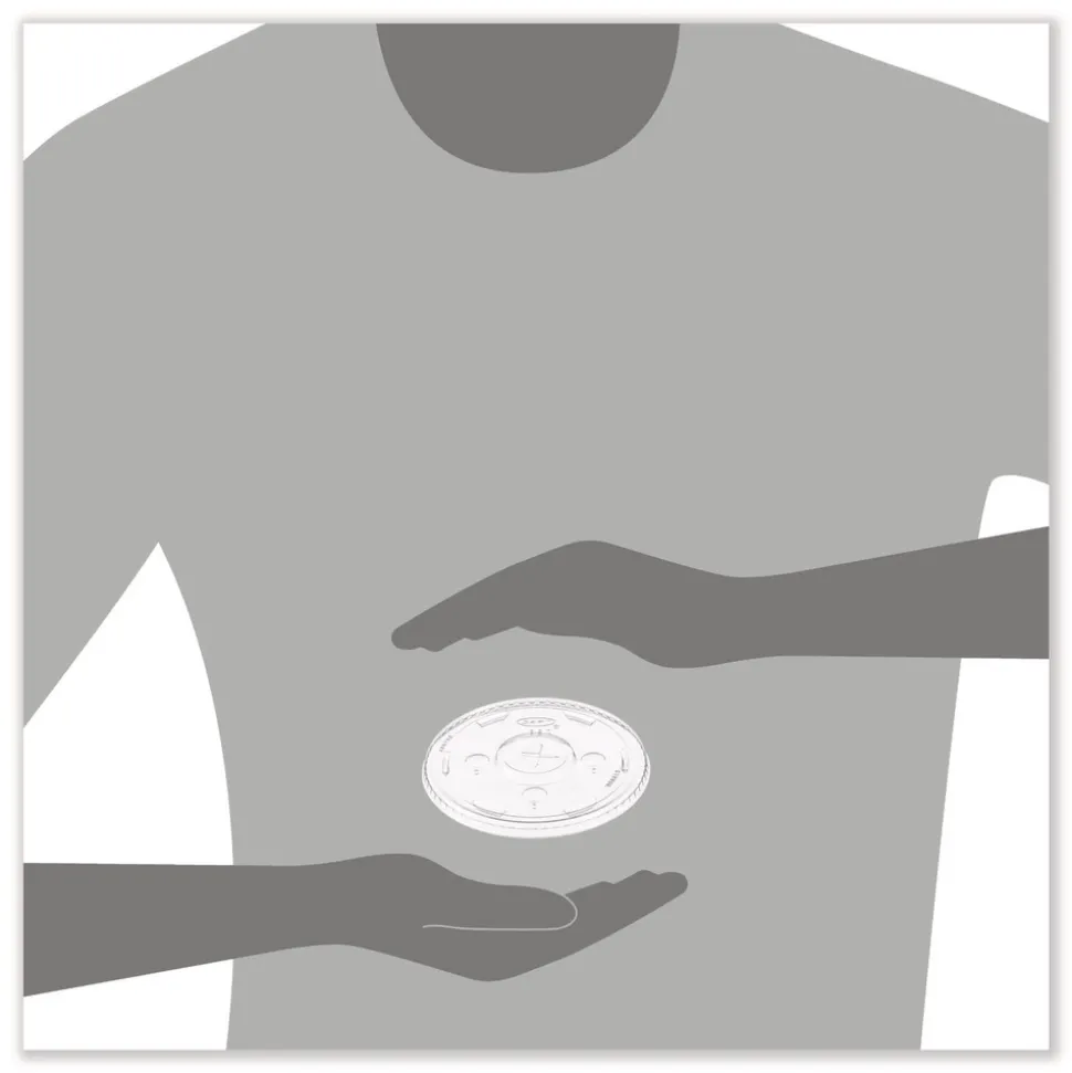 Dart Plastic Straw-Slot Cold Cup Lids Fits 30 oz. to 32 oz. Cold Cups - Clear (1000/Carton)