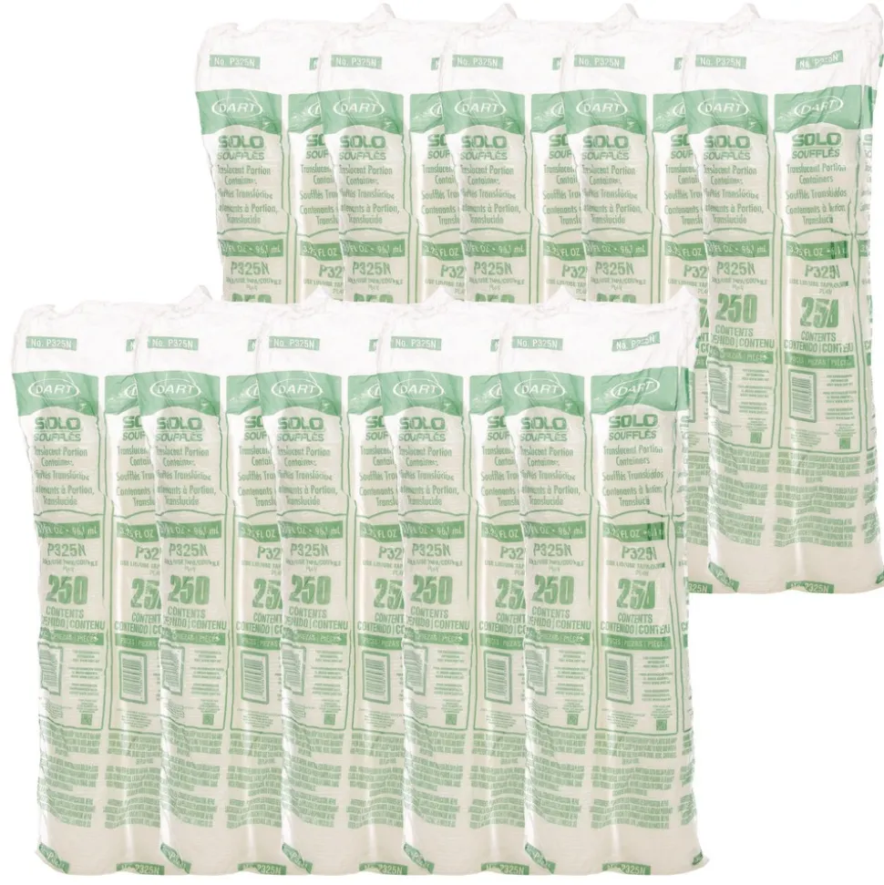 Dart P325N 3.25 oz. Polystyrene Portion Cups - Translucent (2500/Carton)