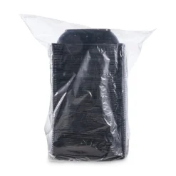 Dart PresentaBowls Pro 8.5 in. x 8.5 in. x 2 in. 32 oz. Plastic Square Bowls - Black (4/Carton)