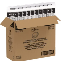 Dart Prima Strawless Plastic Lids Fits 9 oz. to 20 oz. Cold Cups - Clear (1000/Carton)