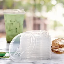 Dart Prima Strawless Plastic Lids Fits 9 oz. to 20 oz. Cold Cups - Clear (1000/Carton)
