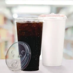 Dart Prima Strawless Plastic Lids Fits 30 oz. to 32 oz. Cold Cups - Clear (1200/Carton)