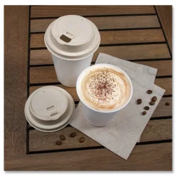 Dart ProPlanet Seal Molded Fiber Lids for Paper Cups Fits 10 oz. to 24 oz. Hot Cups - Tan (1000/Carton)