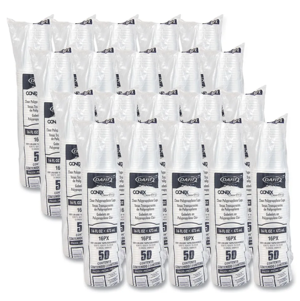 Dart 16PX 16 oz. Conex ClearPro Plastic Cold Cups - Clear (1000/Carton)