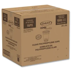 Dart 16PX 16 oz. Conex ClearPro Plastic Cold Cups - Clear (1000/Carton)