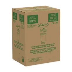Dart RTP20BARE Bare Eco-Forward 20 oz. Plastic RPET Cold Cups - Leaf Design (600/Carton)