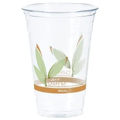Dart RTP20BARE Bare Eco-Forward 20 oz. Plastic RPET Cold Cups - Leaf Design (600/Carton)