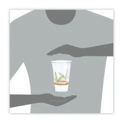 Dart RTP20BARE Bare Eco-Forward 20 oz. Plastic RPET Cold Cups - Leaf Design (600/Carton)