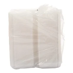 Dart StayLock 6.81 in. x 9.4 in. x 3.1 in. Oblong Plastic Hinged Lid Containers - Clear (250/Carton)