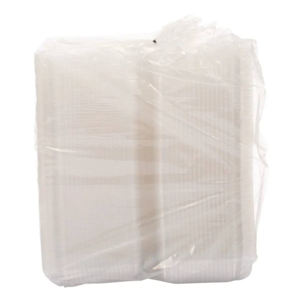 Dart StayLock 6.81 in. x 9.4 in. x 3.1 in. Oblong Plastic Hinged Lid Containers - Clear (250/Carton)