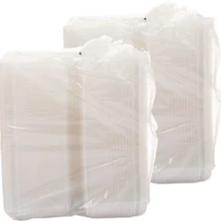 Dart StayLock 6.81 in. x 9.4 in. x 3.1 in. Oblong Plastic Hinged Lid Containers - Clear (250/Carton)