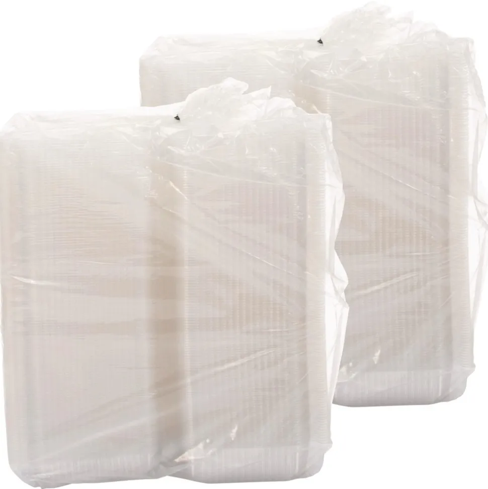 Dart StayLock 6.81 in. x 9.4 in. x 3.1 in. Oblong Plastic Hinged Lid Containers - Clear (250/Carton)