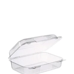 Dart StayLock 6.81 in. x 9.4 in. x 3.1 in. Oblong Plastic Hinged Lid Containers - Clear (250/Carton)