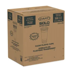 Dart TC32 32 oz. Ultra Clear PETE Cold Cups - Clear (300/Carton)