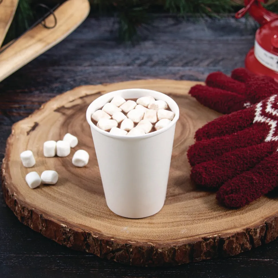 Dart Thermoguard 8 oz. Insulated Paper Hot Cups - White Sustainable Forest Design (40/Pack)